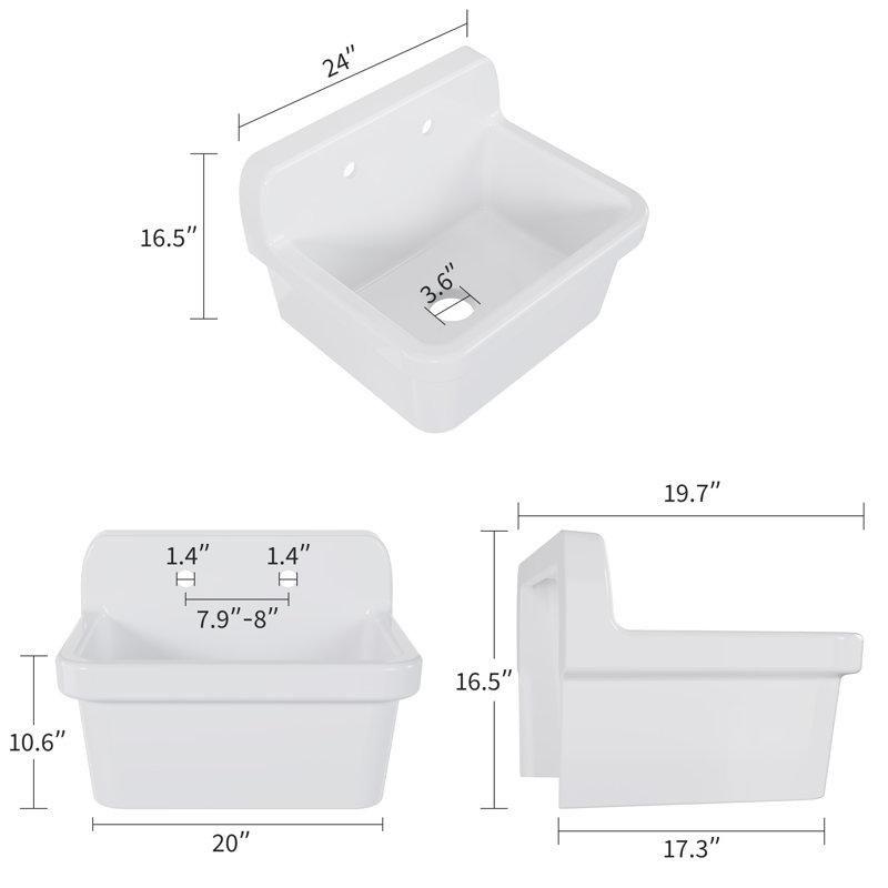 Bassin utilitaire en céramique durable et peu encombrant GarveeHome