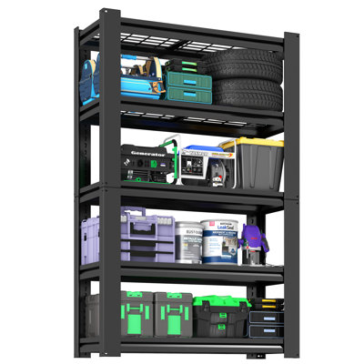 Ackron STEELWORK 5 Tiers Boltless Steel Adjustable Garage Storage Shelving Unit