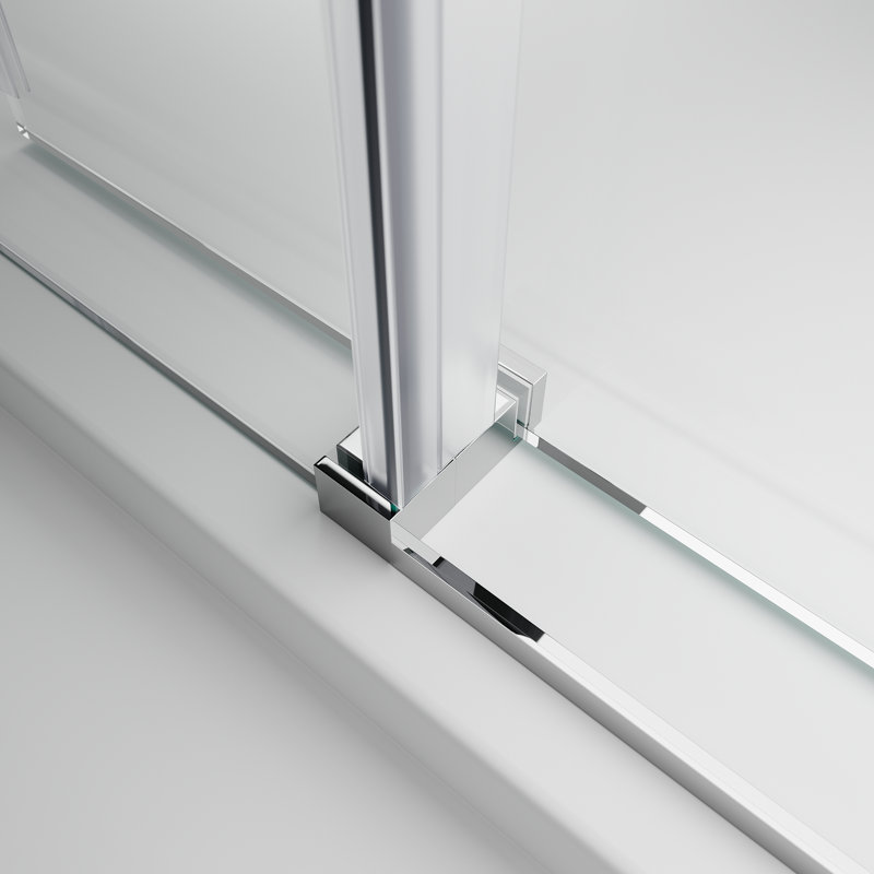 65'' - W x 76'' H Single Added Door Frameless Shower Door with Enduro Easy-Clean Shield, Chrome