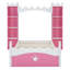 Lit en bois en forme de château avec tablette de rangement, lit plateforme simple Dreamy pour chambre d'enfant, cadre de lit-1193667631
