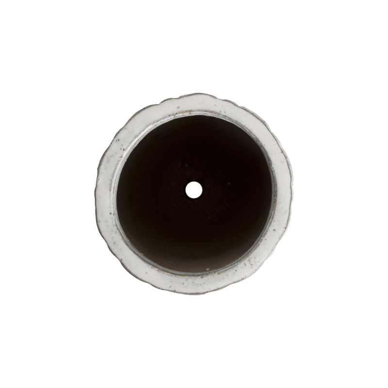 Pot à fleurs en argile, Blanc antique, H 16 po x l 9 po x P 9 po
