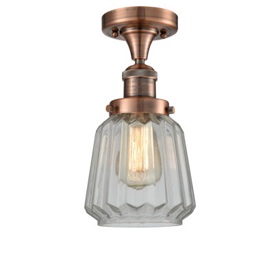 Plafonnier semi-encastré cylindrique simple à 1 lumière 6,25 po Arbogast