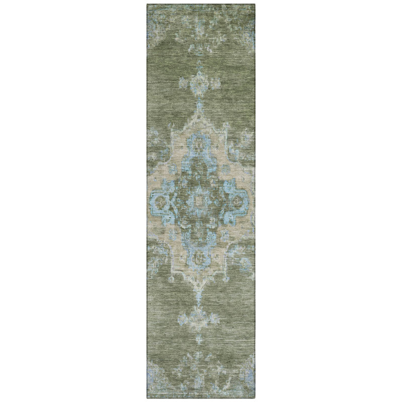 Machine Washable Indoor/Outdoor Bingel ACN2321 Global Rug, Runner 2'3" x 7'6"