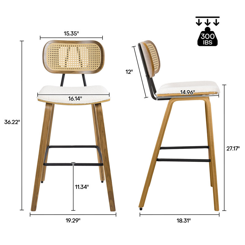 Aunjel 27'' Boucle Upholstered Counter & Bar Stool