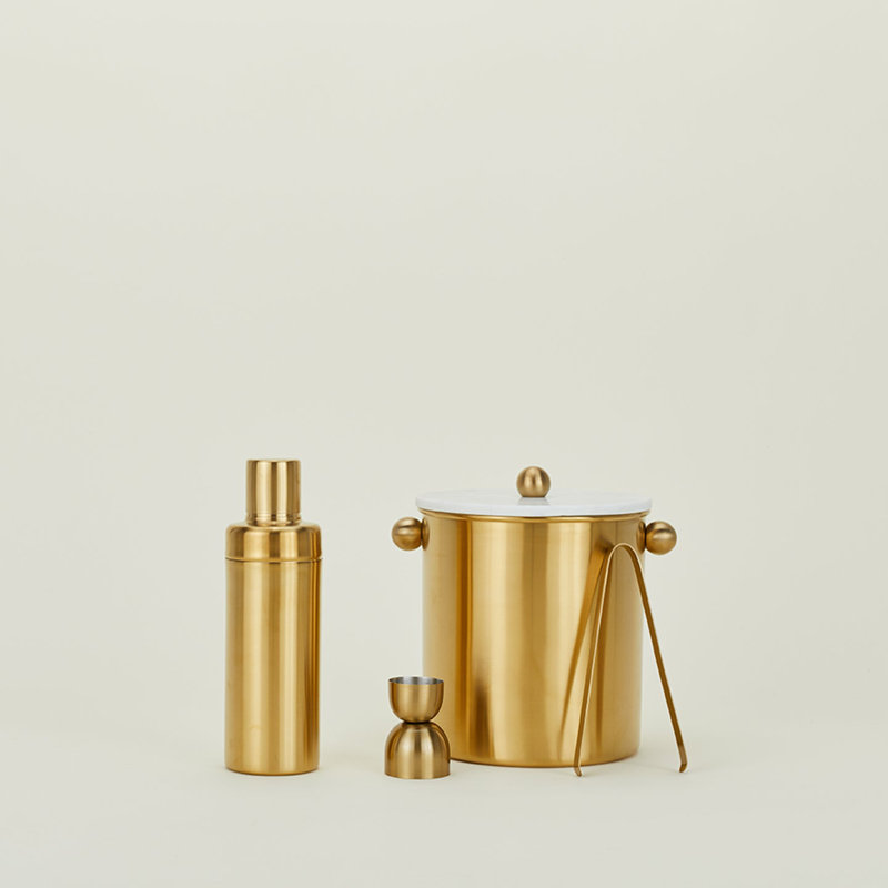 Brass Finish Modern Cocktail Shaker