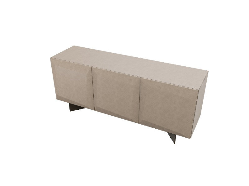 Alterego Sideboards Buffets, 31.13"H x 71.38"W x 19.75"D, Matt Pearl Beige Brushed/Matt Bronze