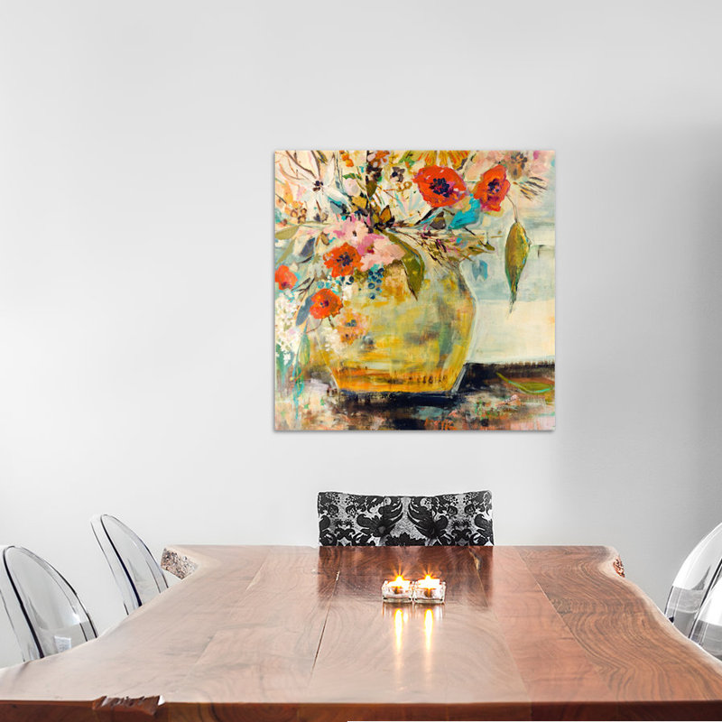 «Poppies and More», reproduction d'art sur toile tendue, H 26 po x l 26 po x P 1,5 po, Toile tendue, Blanc