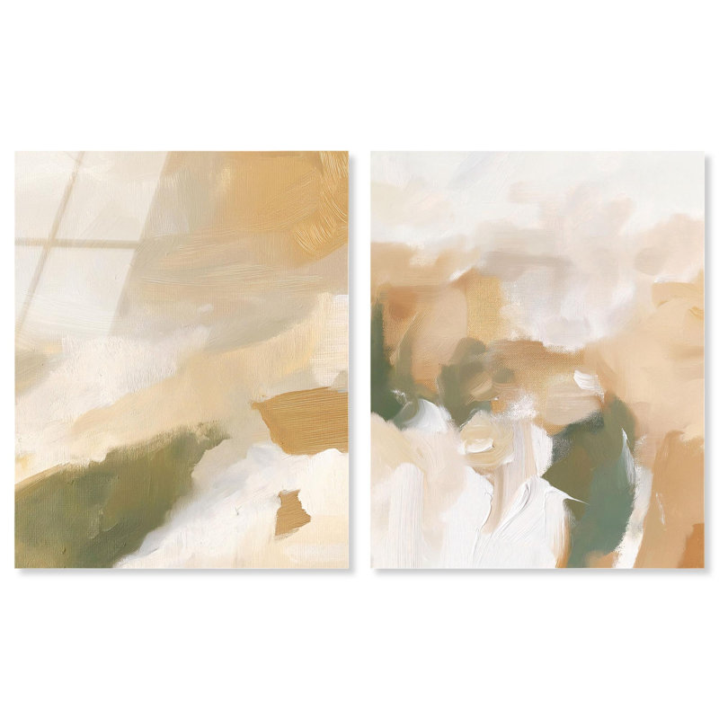 Ensemble de 2 décorations murales bohème Golden Blush Harmony, H 36 po x l 30 po