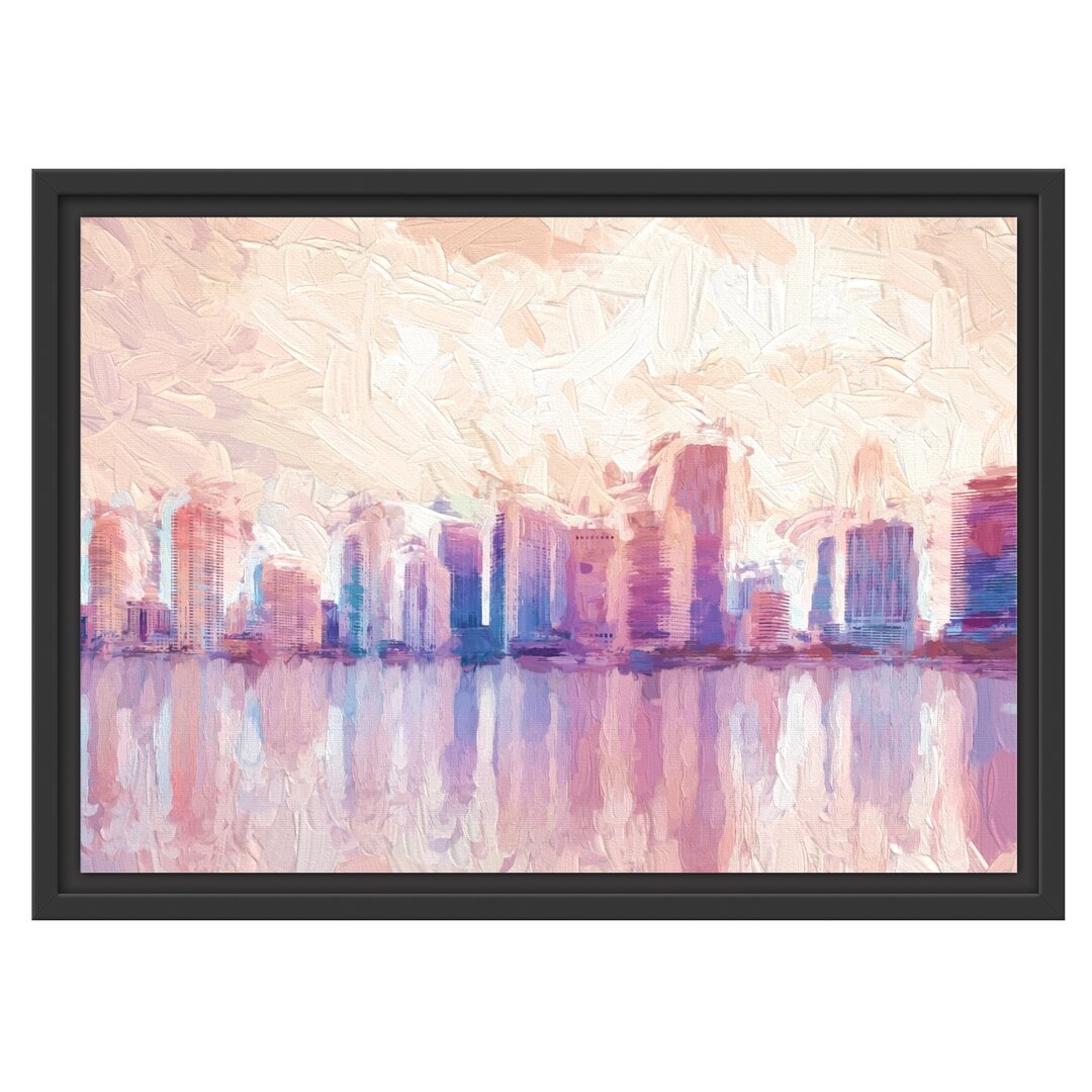 Gerahmtes Wandbild Miami Florida Skyline