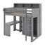 Lit mezzanine simple avec tablettes et garde-robe-1444365823
