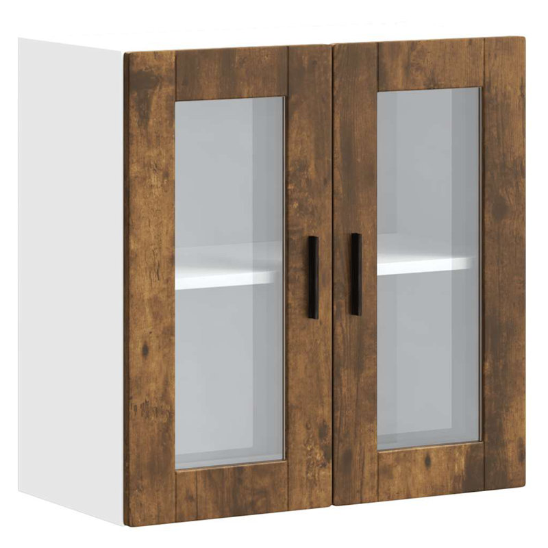 Latitude Run Kitchen Corner Base Cabinet Porto Engineered Wood, Smoked Oak