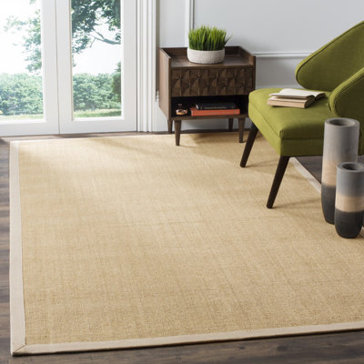 Nazli Natural Sisal Solid Color Rug with Latex