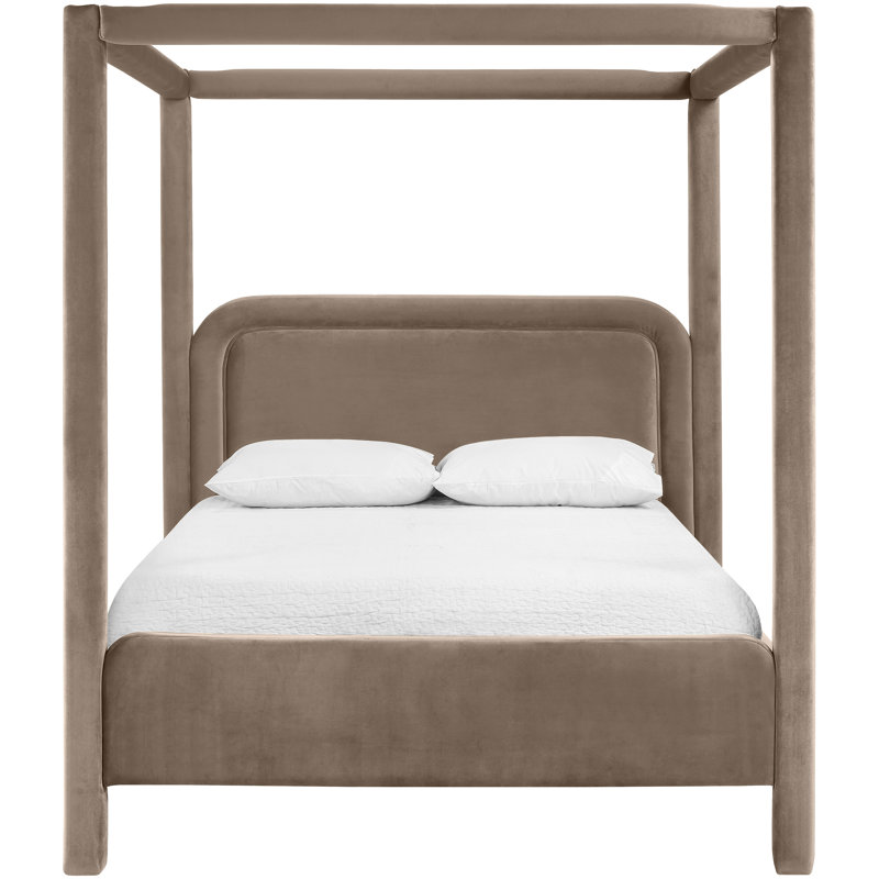 Lit tapissier Salina, Grand, Velours taupe