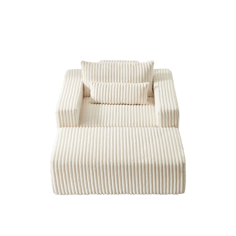 Flâneuse rembourrée, Velours côtelé beige