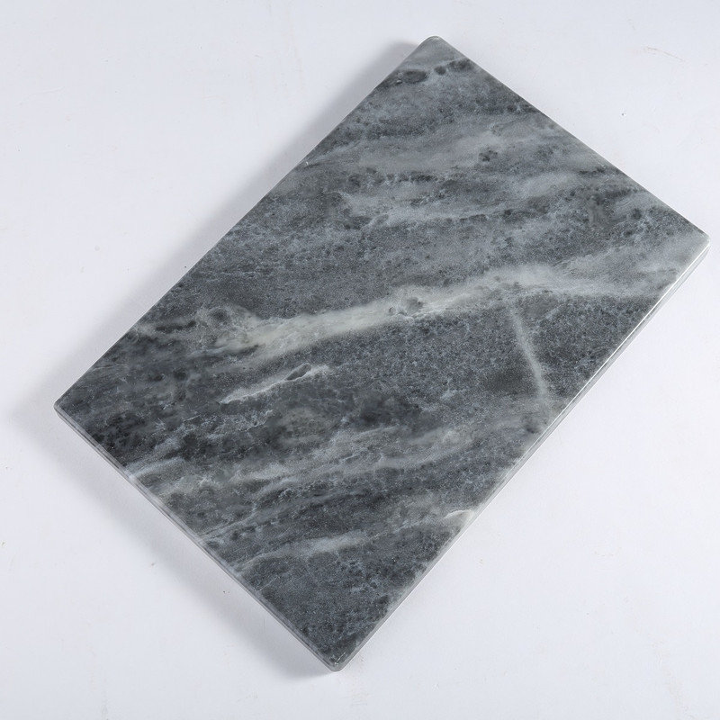 Planche à découper de luxe en marbre de granit Koville, rectangulaire, 12 x 8 po, gris Rhino