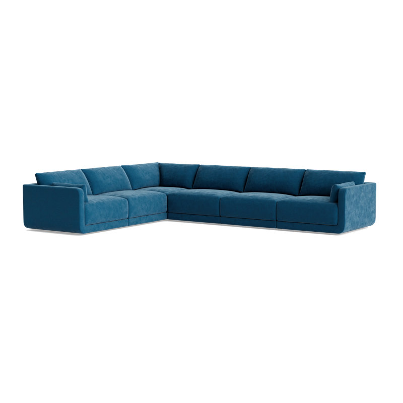 Eva Modular Corner Sectional, Performance Velvet - Denim