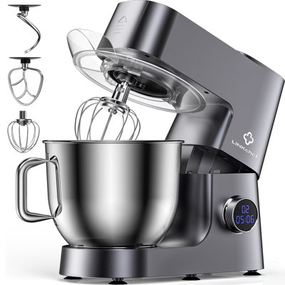 LINKChef 7.4 QT Stand Mixer, 800W 12-Speed Tilt-Head Kitchen Electric Mixer with Versatile Attachments and Digital Display