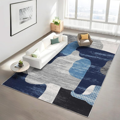 Abstract Machine Printed Area Rug