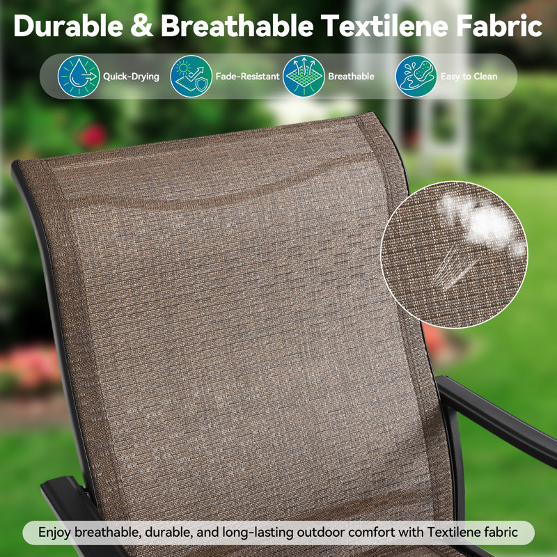 Textilene Swivel Outdoor Bar Height Chairs With Backrest (set Of 4), 6