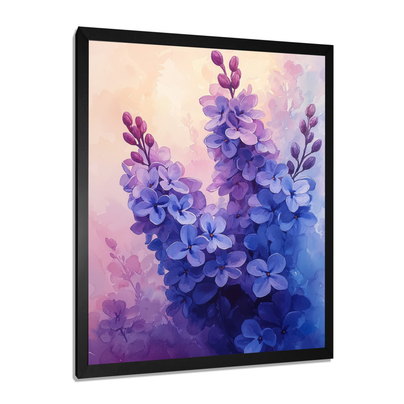 Halie - Floral Wall Art Living Room, Noir, noir, noir, noir, H 20 po x l 12 po, Reproduction encadrée d'une seule photo