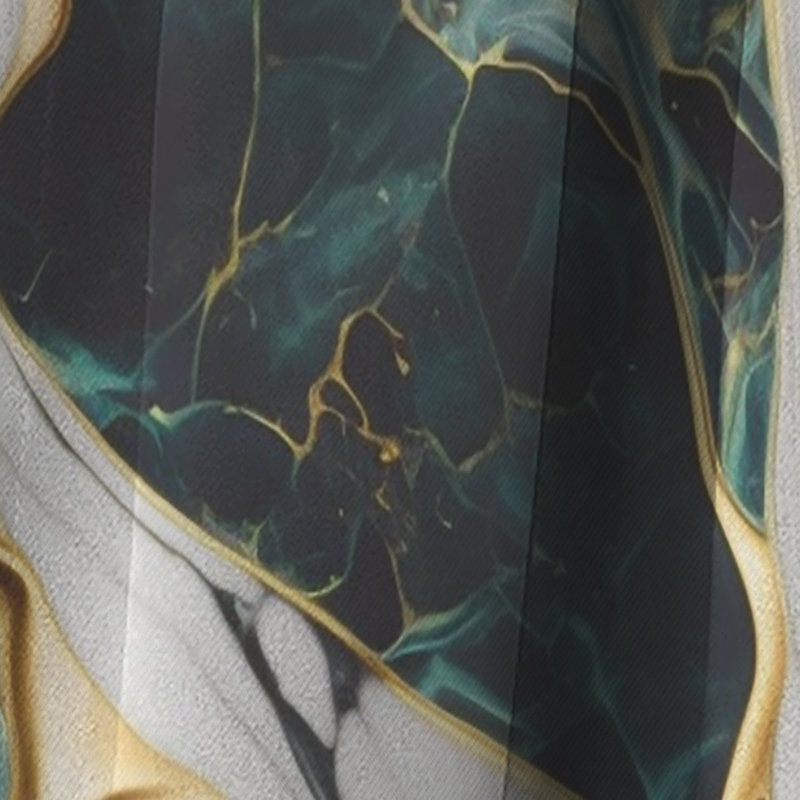 Rideau occultant abstrait en velours marbre et or abstrait Geode III - 1 panneaux, L 52 po x L 84 po