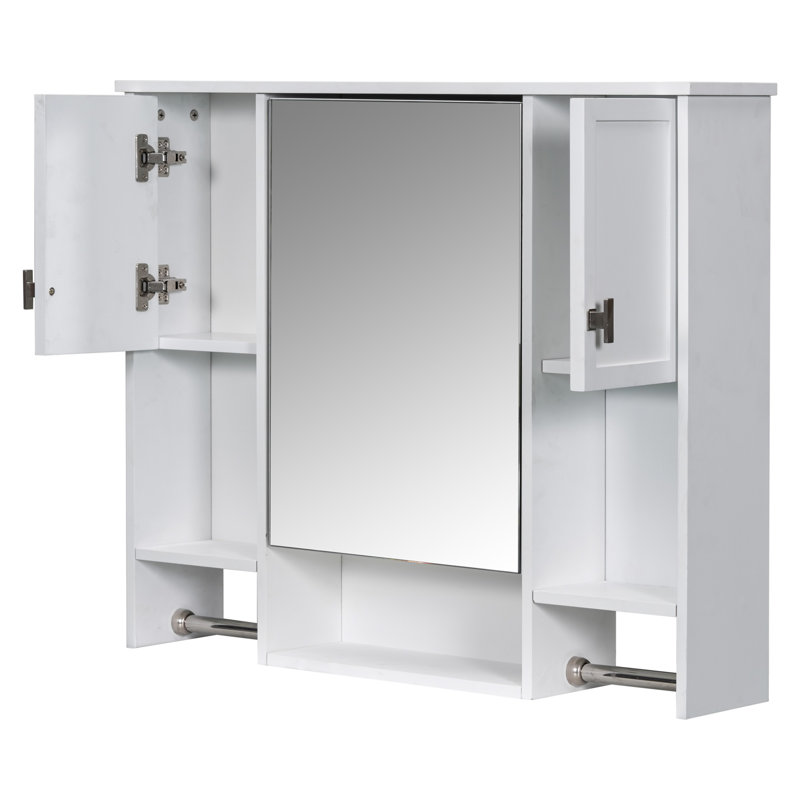Armoire de rangement murale pour salle de bain, 28,7 po x 35 po, Blanc