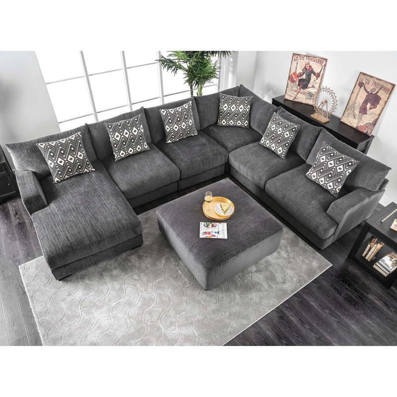 Ruthanne Upholstered U-Shaped Sectional Left Hand Facing