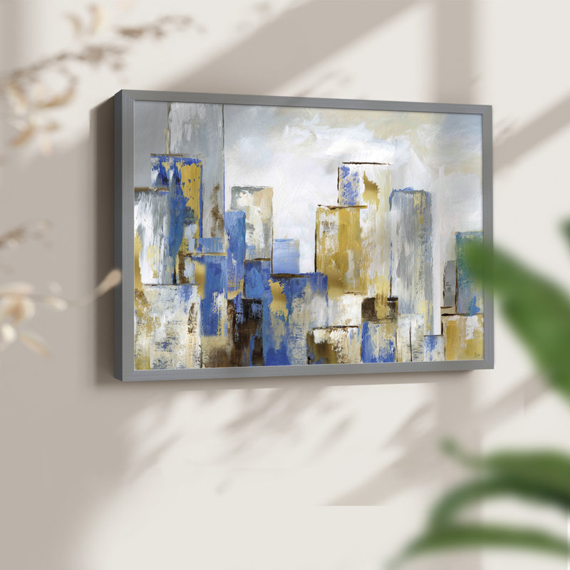 City Blues I - Reproduction encadrée - Restickable, H 11 po x l 14 po, Gris