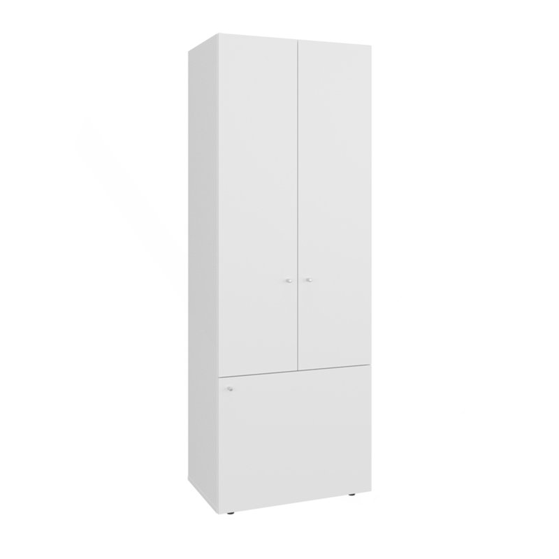 Armoire H 66,9 po, 3 portes, 3 tablettes, blanc - Chambre, Blanc