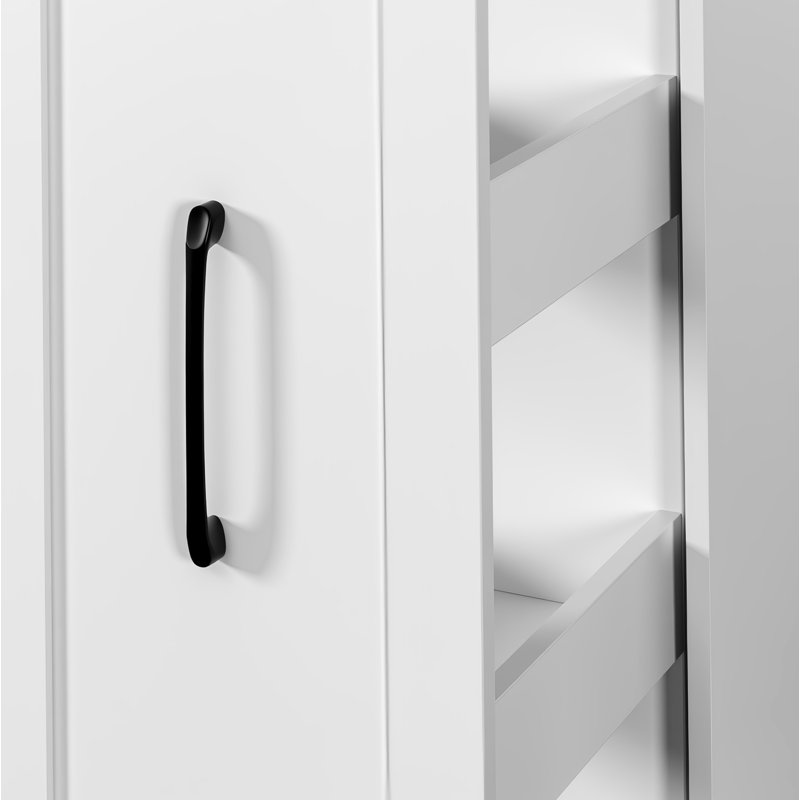 Blanc, grand chariot de rangement mince, chariot de cuisine roulant, armoire de rangement étroite avec poignée et roulettes, support à épices en bois à côté du réfrigérateur, tablette de garde-manger pour la cuisine, petits espaces