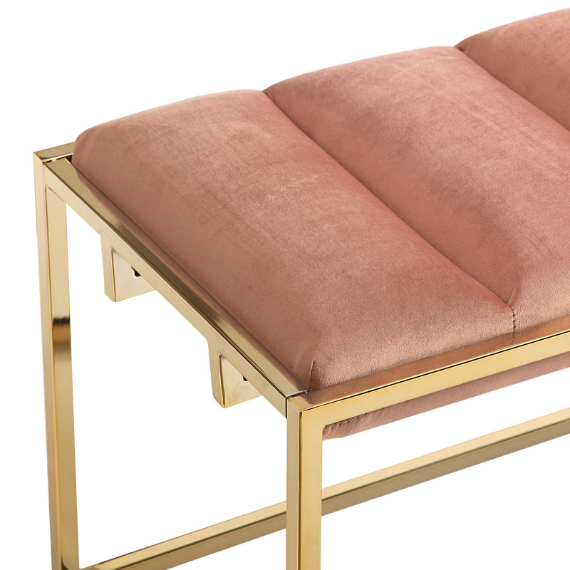 Banc rembourré 50 po, Rosé, Doré