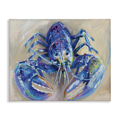  Impression sur toile «Blue Lobster Impression» par Jeanette Vertentes