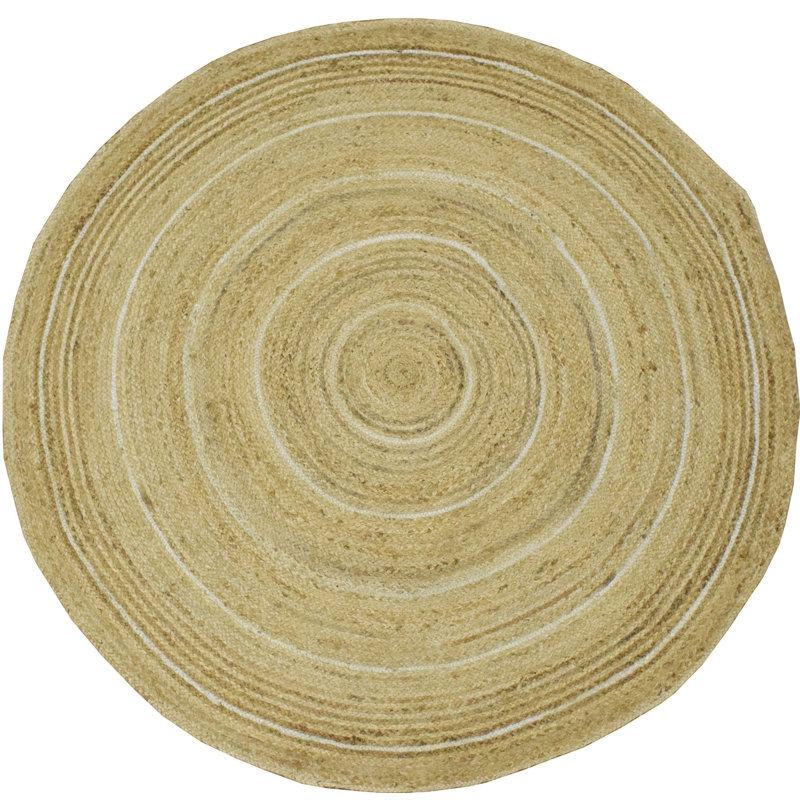 Tapis rond rond en jute / sisal tressé à la main Frederico, Rond 4 pi