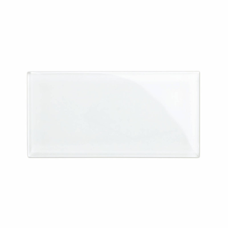 6" x 12" Glass Subway Tile, Bright White