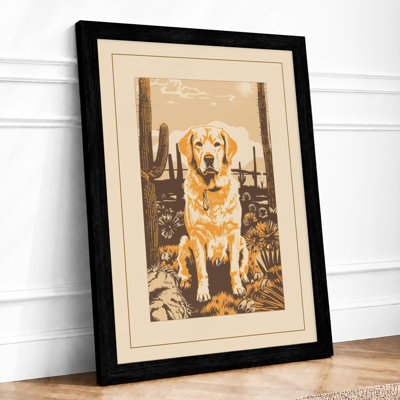 Golden Retriever Portrait Vintage - Print