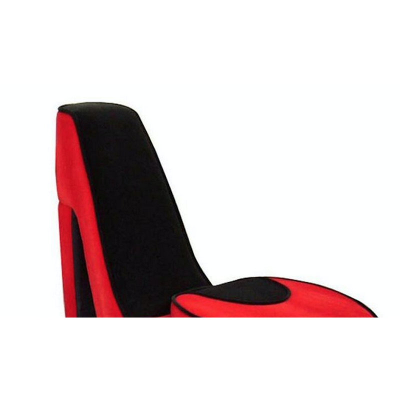 Chaise rembourrée 32,86 po, Tissu noir / rouge