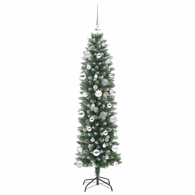 Artificial Slim Christmas Tree, 4.92' H, Silver