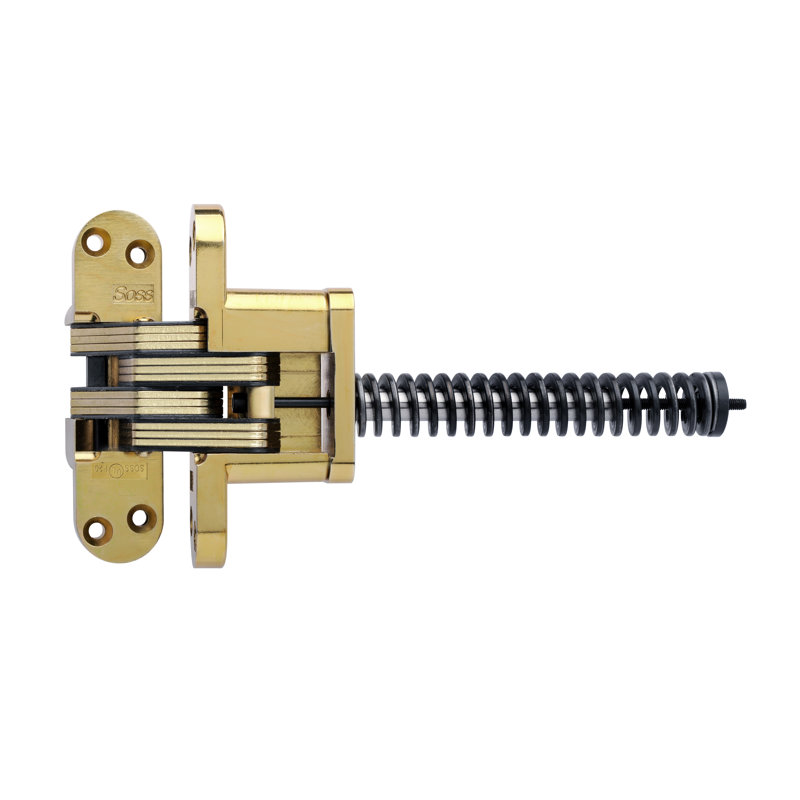 5.5" H x 1.37" W Invisible Single Door Hinge, Satin Brass