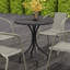 Table d'appoint ronde 26 "avec structure en acier stable et surface à lattes pour les espaces extérieurs dans le jardin, le porche, le balcon, les espaces de café gris comme la cour arrière