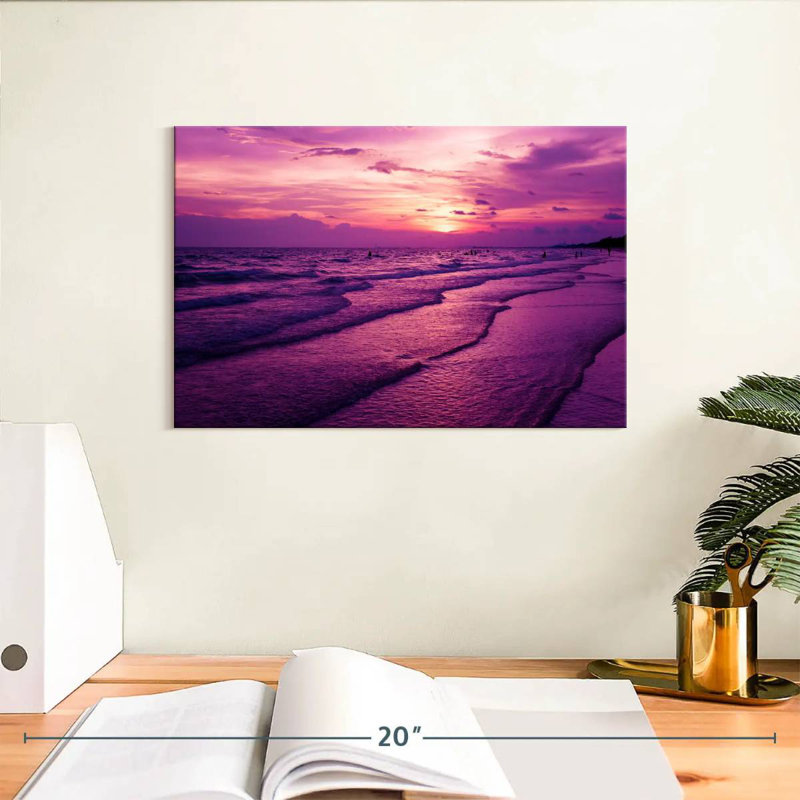 Mauve coucher de soleil mauve, H 8 po x l 12 po