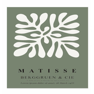 Abstrait vert sauge matisse abstraite, reproduction d'art bohémienne sans cadre
