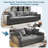 Almonte 103'' Extra-Long Modular Sofa with Chaise Conversion and 2 Throw Pillows-1451180630