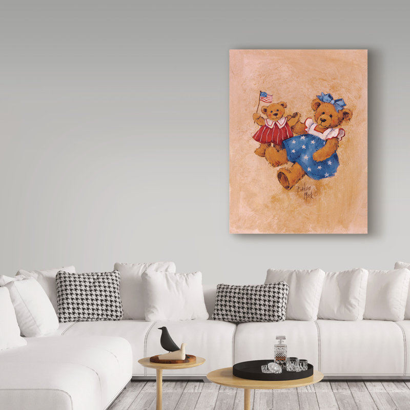 « americana fille teddy », art sur toile, H 19 po x l 14 po x P 2 po