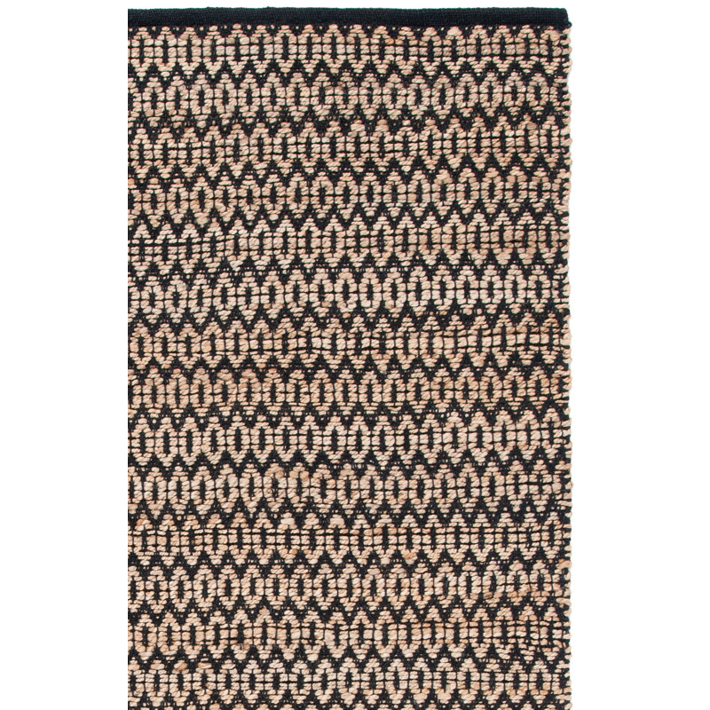 Alexandrina Geometric Handmade Power Loom Area Rug in Brown/Black, Runner 2'6" x 8'