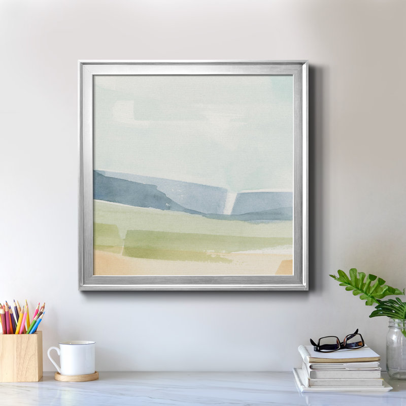 Toile encadrée Pastel Slopes II-Premium - prête à être accrochée, Toile avec cadre argenté, H 26,5 po x l 26,5 po x P 1,5 po