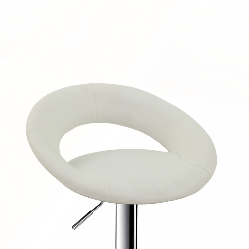 Ensemble de 2 tabourets de bar à hauteur réglable en similicuir blanc pour la cuisine et le bar