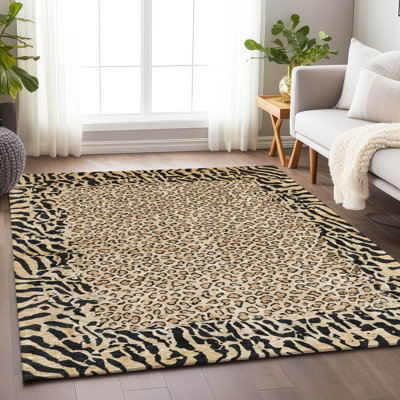 Tapis intérieur / extérieur doré Elyvia 