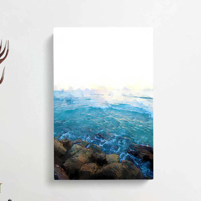 Barbados Seascape in Abstract - Wrapped Canvas