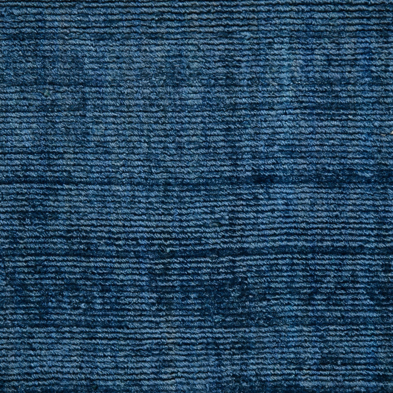 Handmade Blue Sapphire Striped Viscose Area Rug, 4 ft x 6 ft
