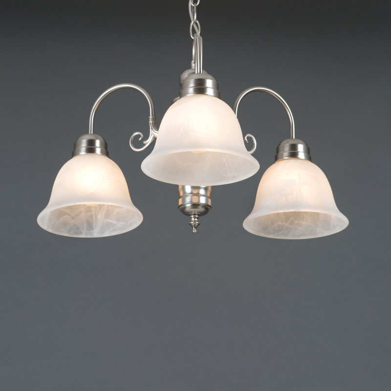 Victor Harbor 3 - Light Dimmable Classic / Traditional Chandelier, Satin Nickel